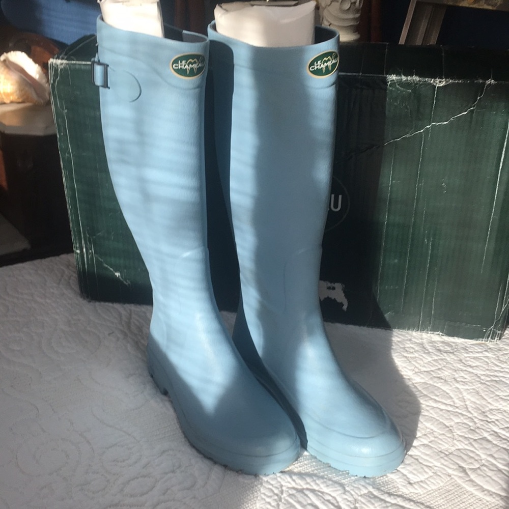 Baby Blue Le Chameau Tall Boots Never Worn